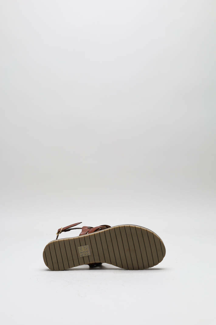 Cognac Sandaal plat image