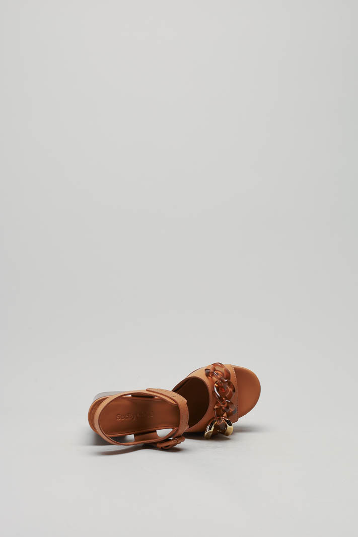 Cognac Sandaal hak image