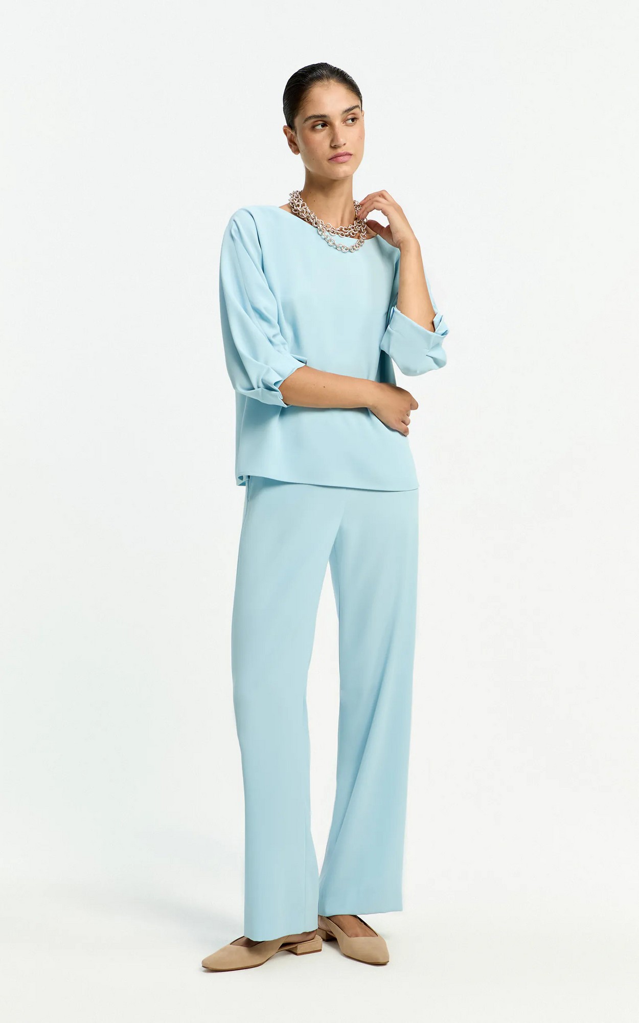 Lichtblauw Blouse