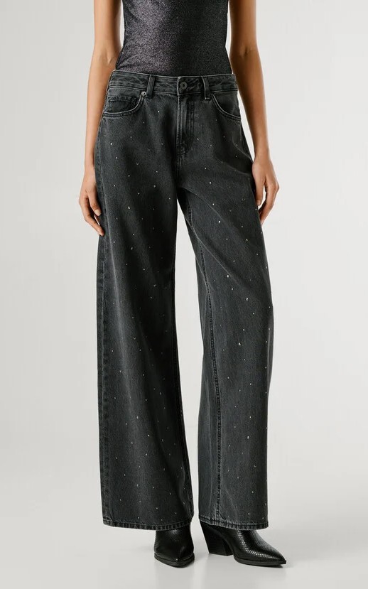 Donkergrijs Jeansbroek