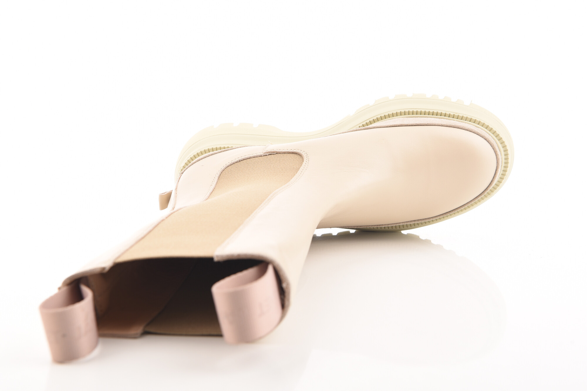 Lichtbeige Enkellaars plat image