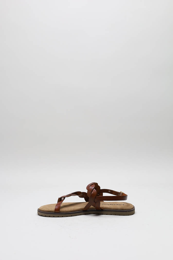 Cognac Sandaal plat image