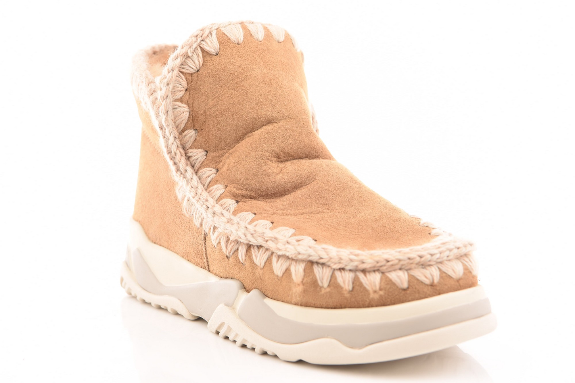 Beige Enkellaars plat