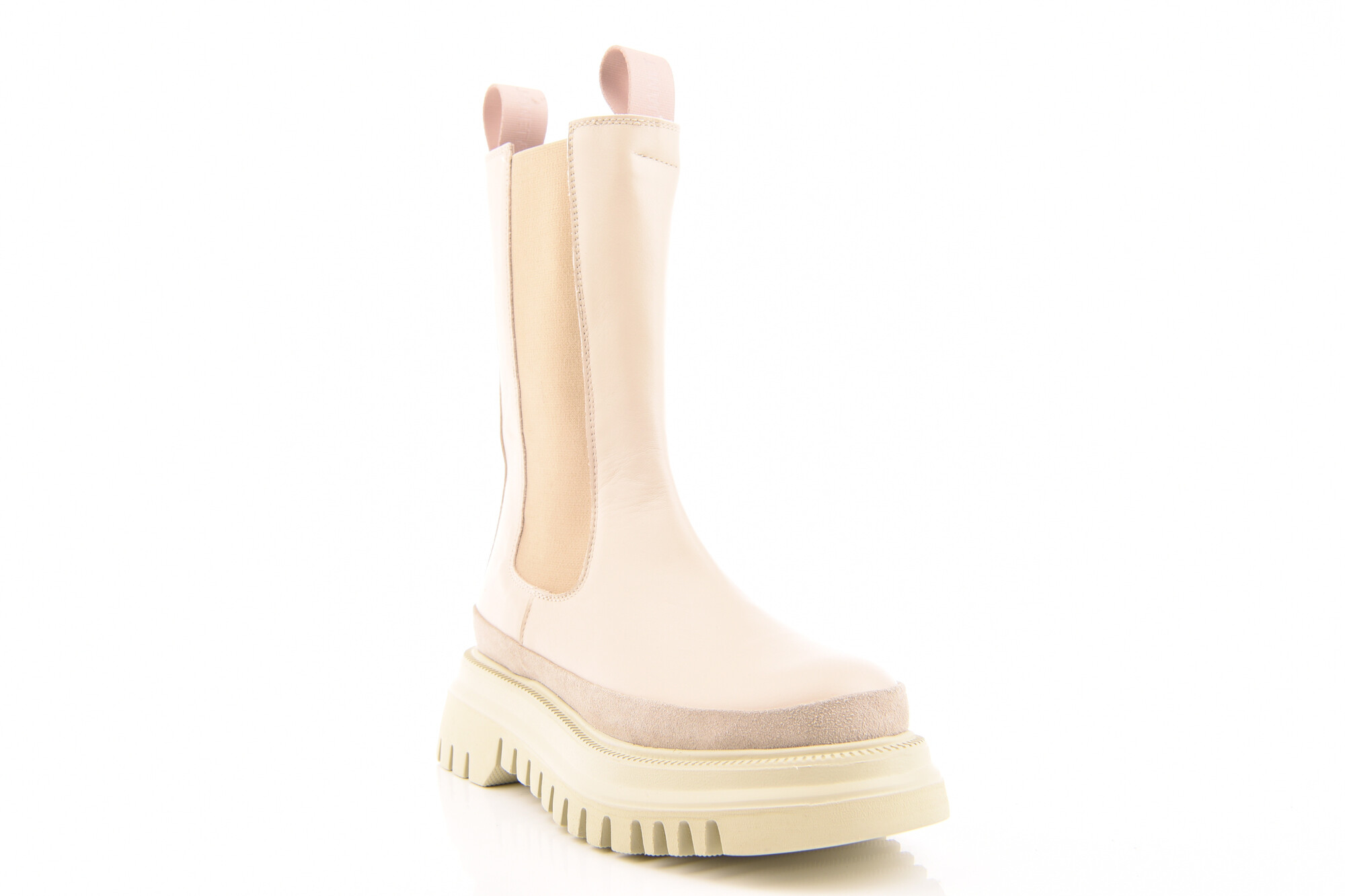 Lichtbeige Enkellaars plat image