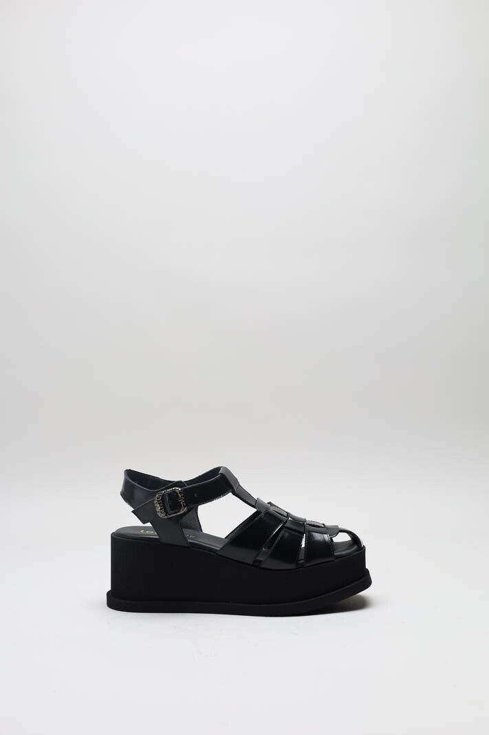 Zwart Sandaal sleehak