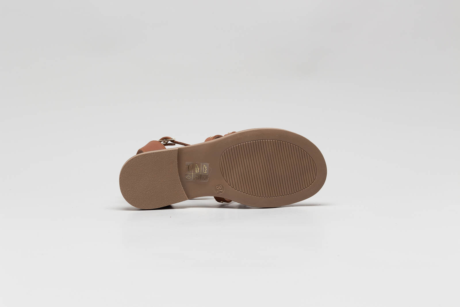 Cognac Sandaal plat image