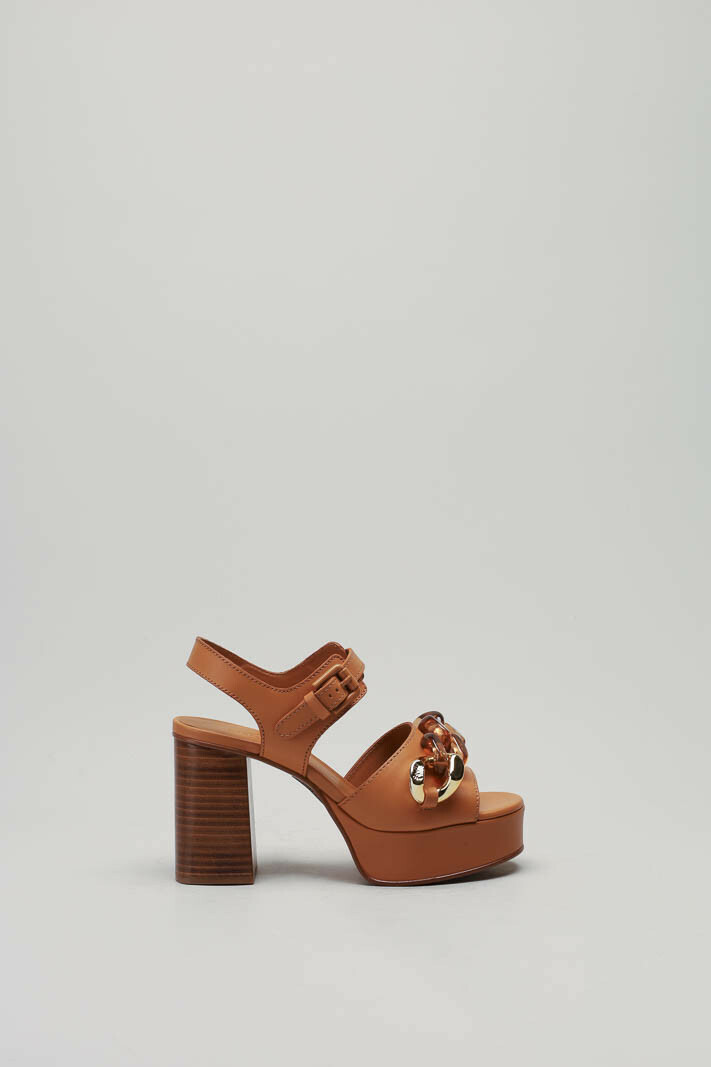 Cognac Sandaal hak