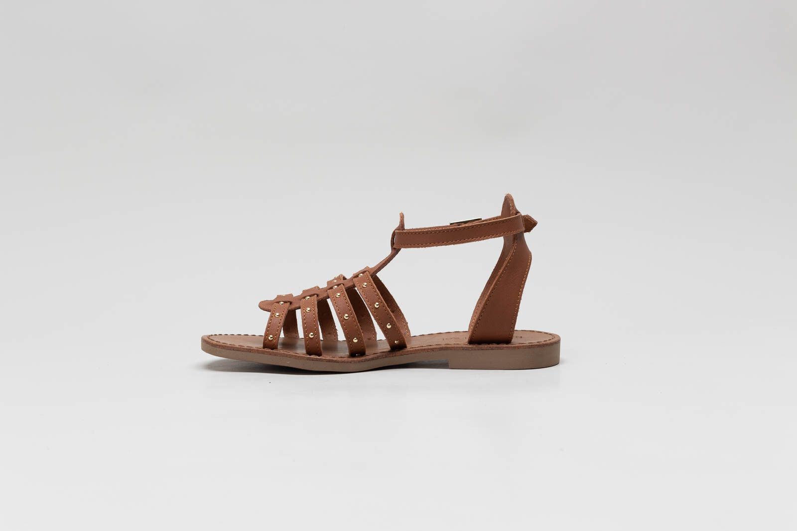 Cognac Sandaal plat image