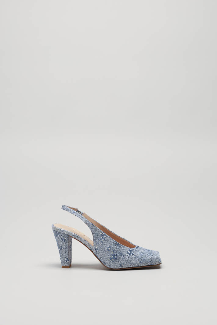 Lichtblauw Sandaal hak