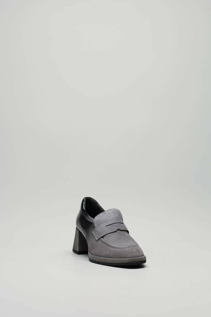 Grijs Mocassin hak