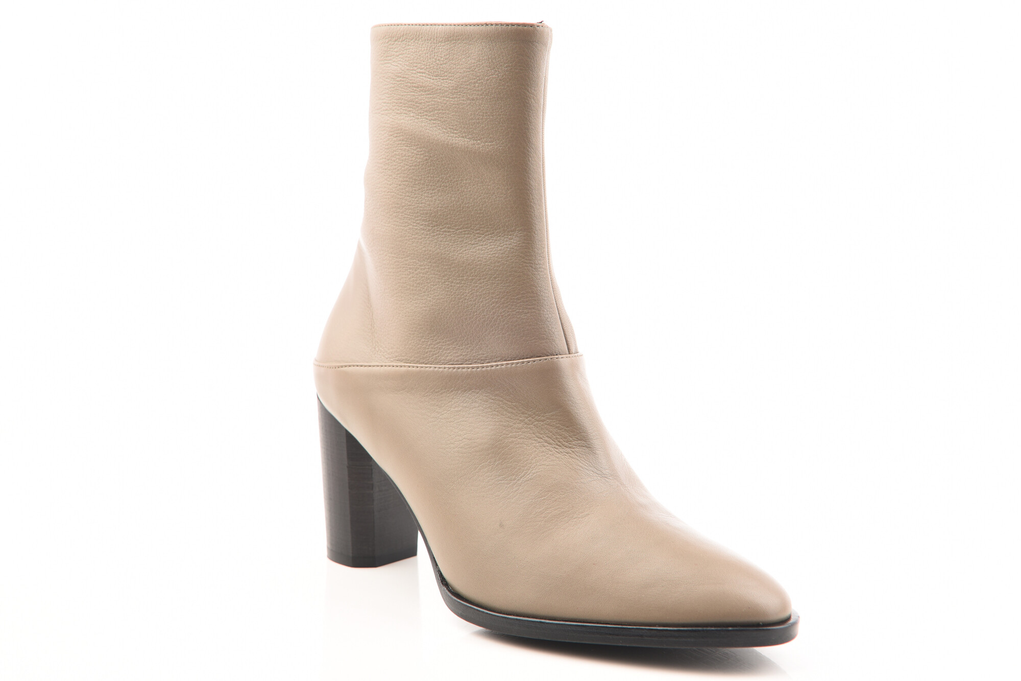 Taupe Enkellaars hak