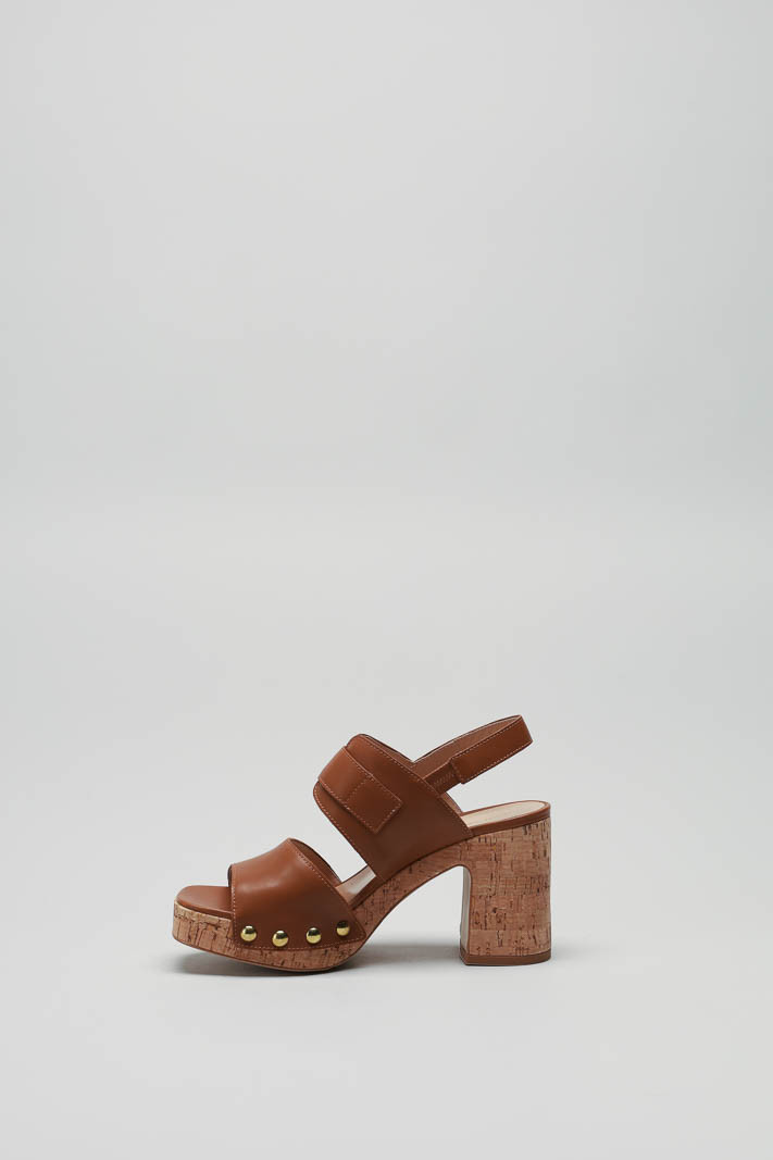 Cognac Sandaal hak image
