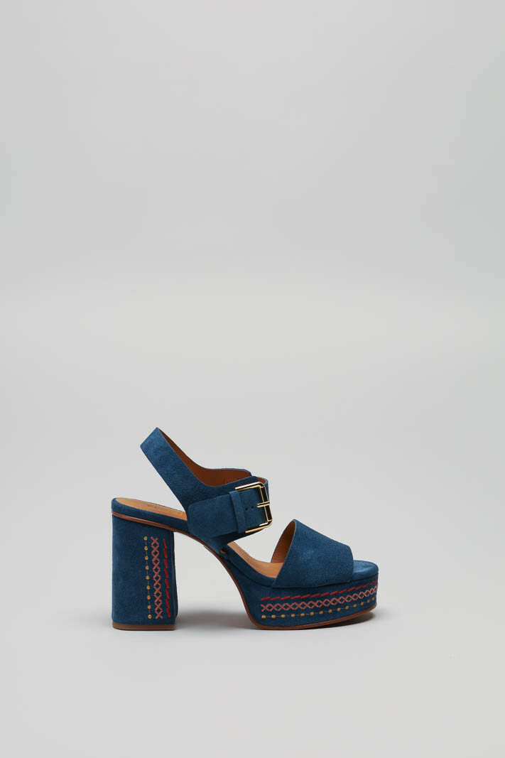 Lichtblauw Sandaal hak