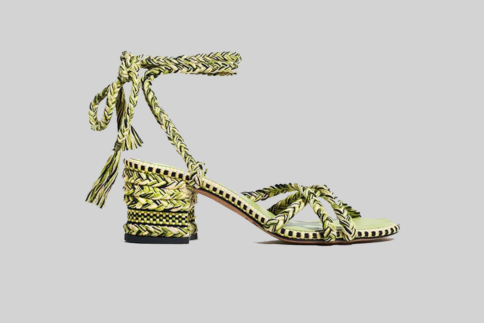 Lichtgroen Sandaal hak