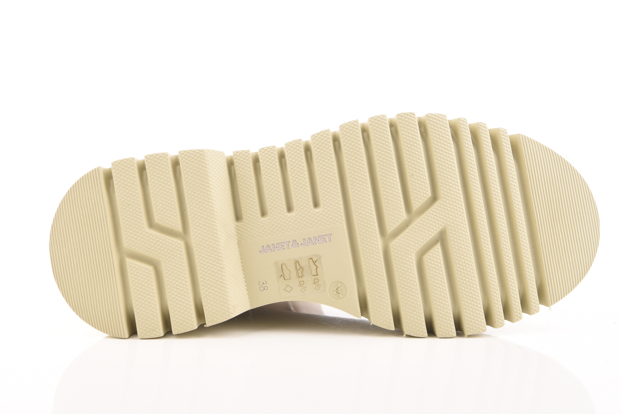 Lichtbeige Enkellaars plat image