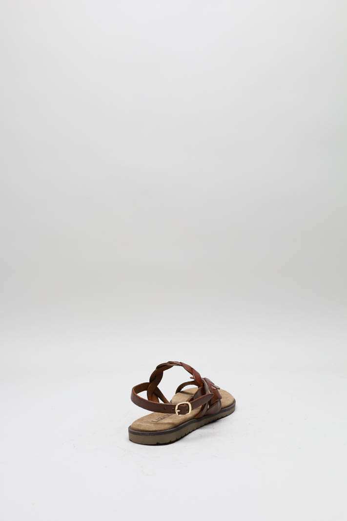 Cognac Sandaal plat image